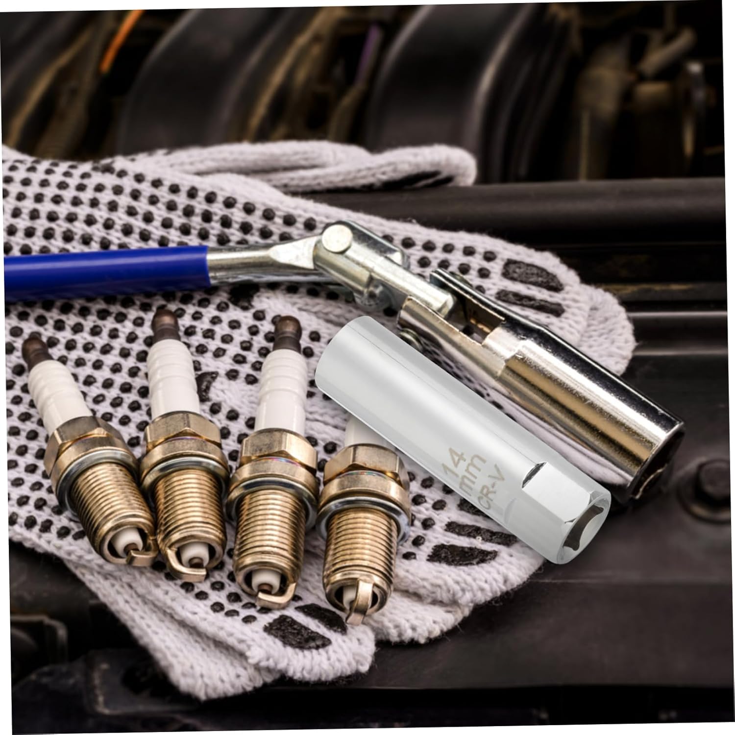4pcs Spark Plug Removal Tool Steel Socket Set Spark Plug Wrench Socket Repair Small Lightweight