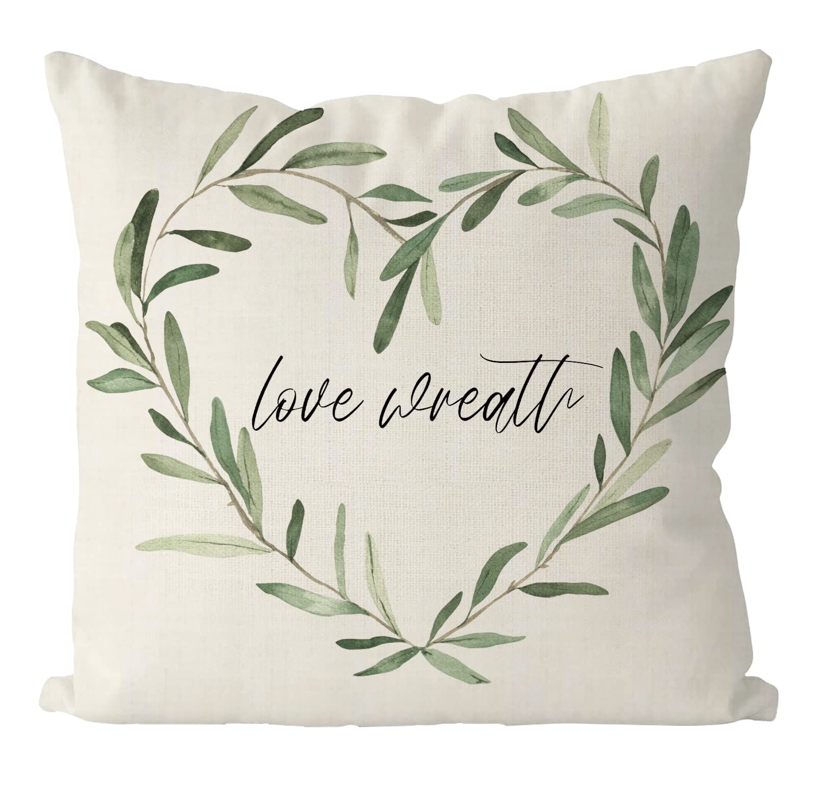 GAGEC Valentines Day Pillow Covers 18x18 Inch Love Wreath Farmhouse