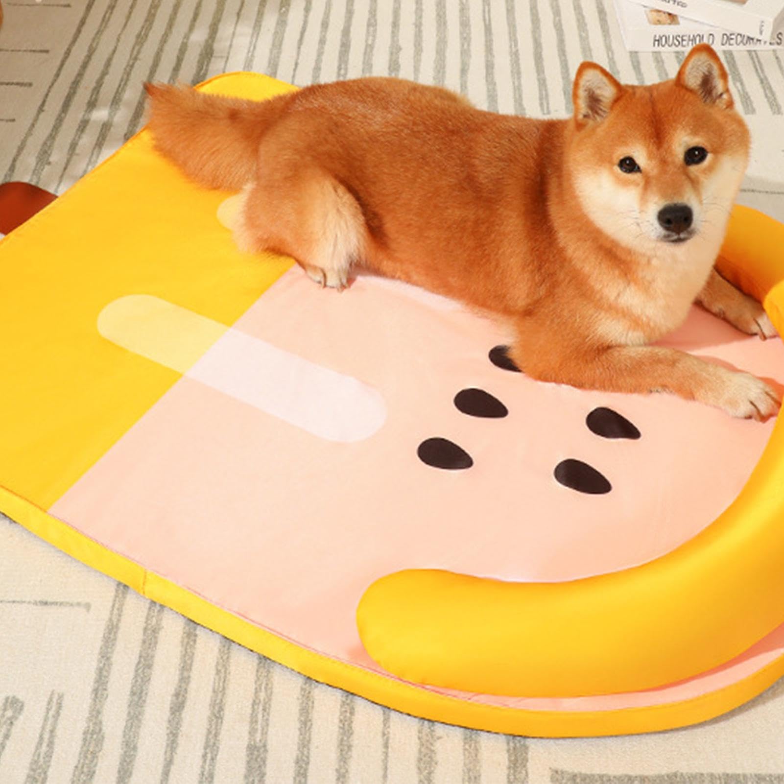 Alfombrilla de refrigeración para mascotas, con forma de paleta colorida | Cama impermeable para perro, manta de refrigeración cómoda y transpirable con almohada para el hogar, criadero