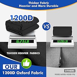 YimSting 1200D Waterproof Boat Cover - Fits 17\' to 19\' ft Bass, V-Hull, Tri-Hull, Fish & Ski, Runabout Bowrider Boats - Heavy Duty Canvas Black