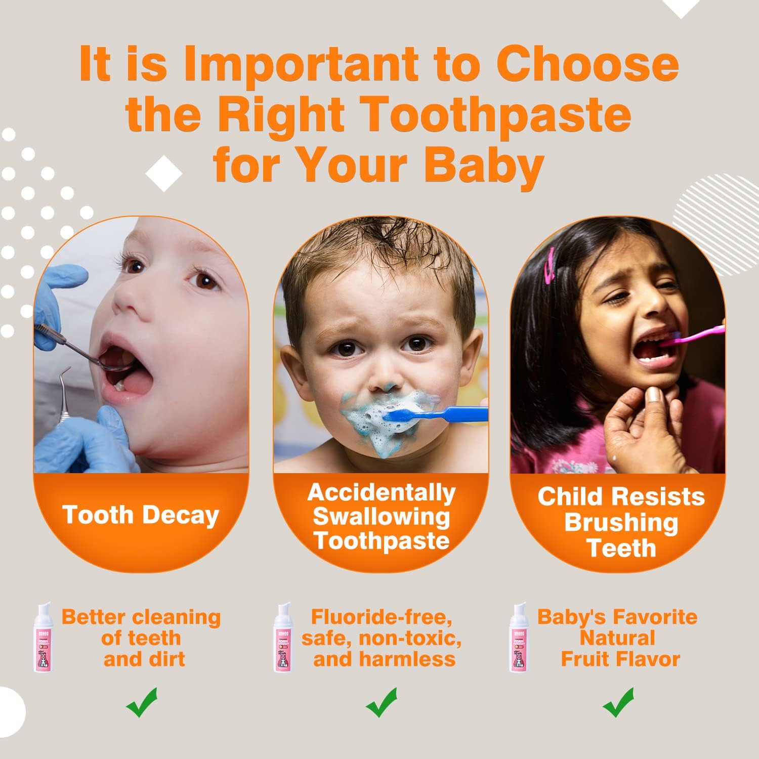 NOHOO Foam Toothpaste Kids with Fruit Flavor, 2 Pack Fluoride Free Natural Formul, Foam Toothpaste for Electric Toothbrush,Suitable for Toddler's Oral Cleaning and Cavity Prevention