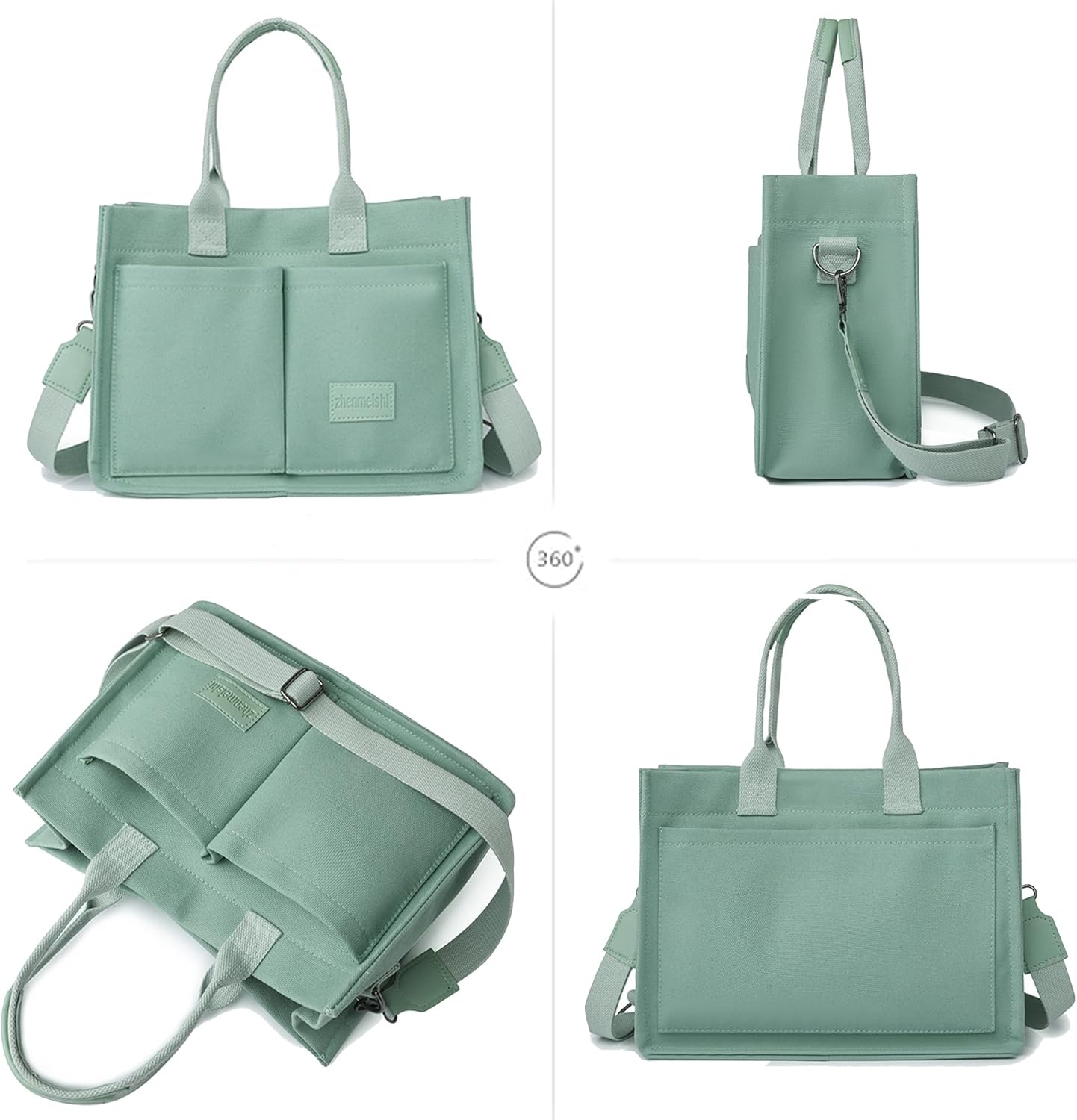 Canvas Tote Bags for Women Work Crossbody Shoulder Bags Hobo Bags with Multi-pockets for Travel Daily Casual