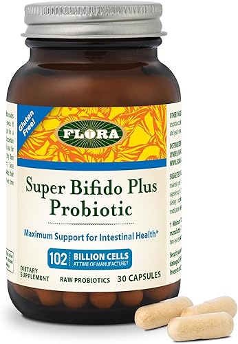 Flora - UDOs Choice Super Bifido Plus - Probiótico crudo con 102 mil millones de UFC apoyo a la salud intestinal recuperación retención de la salud