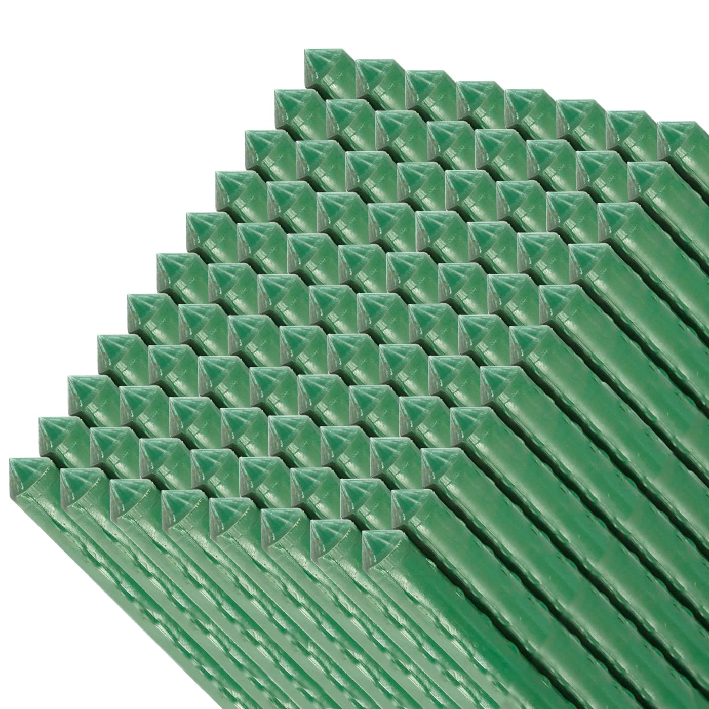 Tradineur - Pack de 96 tutores de Acero plastificado para Plantas, Varillas, Soportes, estacas, guías para Tomates, judías, árboles, Cuidado del jardín (Verde - 1,60 x 120 cm)