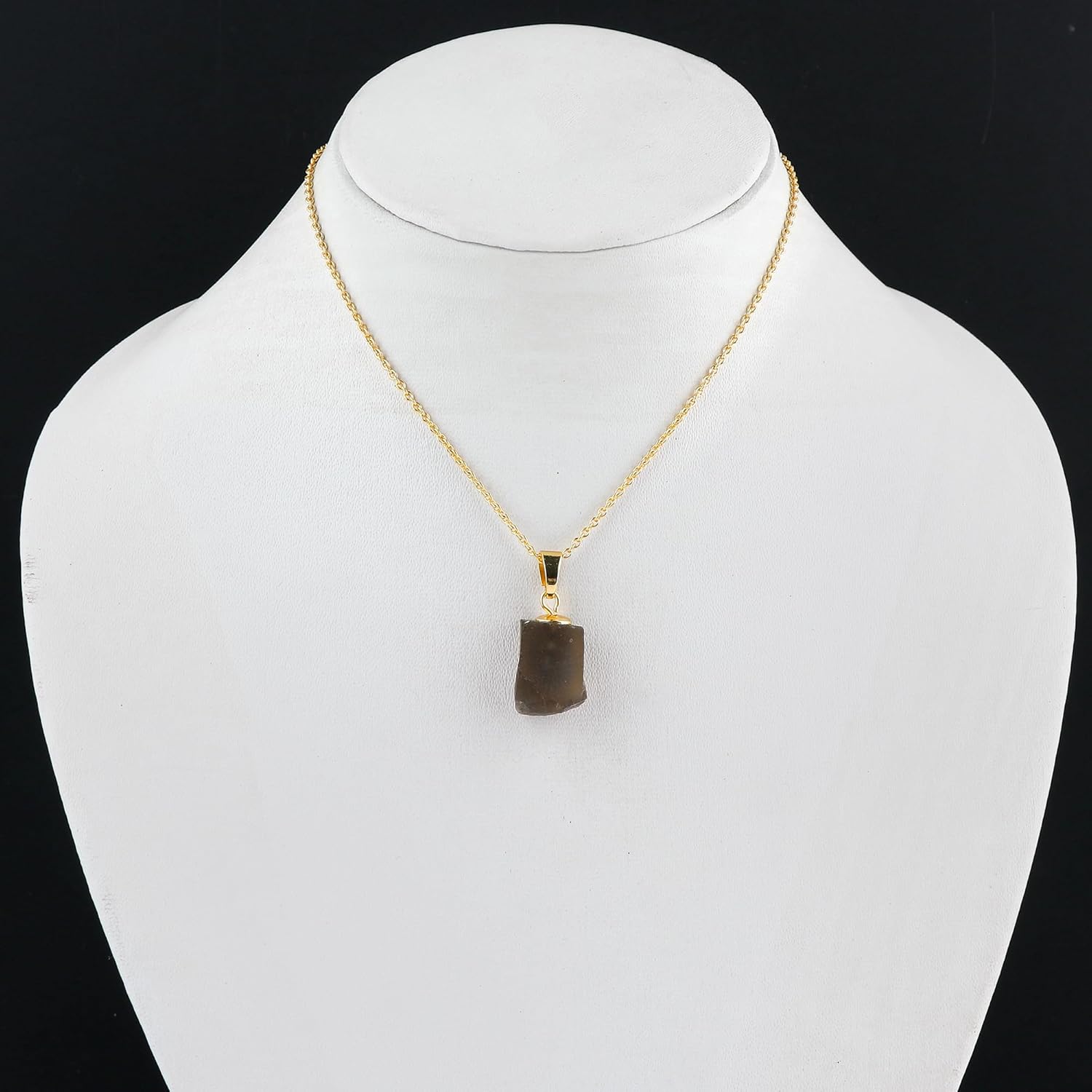 Raw Gemstone Pendant Necklace for Women |Natural Healing Crystal Rough Pendant 15–25 Carat | 8–14 mm Stone |Gold Plated Chain 16+2 Inch Adjustable | Gift Jewelry - Image 7