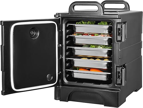 VEVOR Transportador de bandejas de alimentos aislado, caja caliente de 81 cuartos de galón para catering, portador de cajas de alimentos con