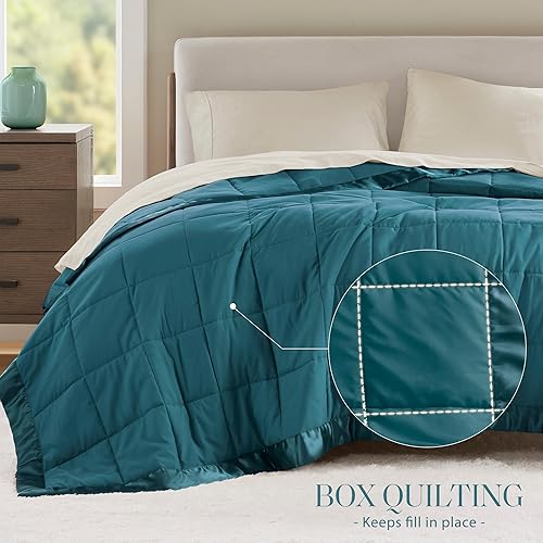 Vista 3 de Madison Park Windom - Manta alternativa de plumón, tratamiento premium 3M Scotchgard repelente de humedad, funda de cama ligera y suave para todas