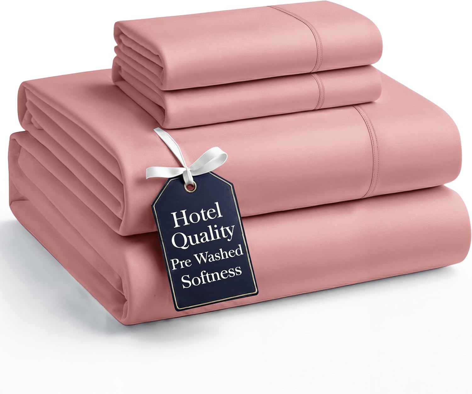 Casa Platino Bedding King Sheet Set – 4 Piece Set, Pre-Washed Ultra Soft Sheets, Deep Pocket Sheets, Cooling Bed Sheets, Brushed Microfiber, Cozy & Smooth Finish, 15" Fit for King Bed - Rose Dawn
