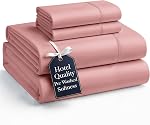 Queen Sheet Set 4 Piece - Oxygen Washed Ultra Soft Microfiber Sheets - Double Brushed - 15 Inch Deep Pocket - Breathable Cooling Bed Sheets - Oeko-TEX Certified - Hypoallergenic, Sepia Rose