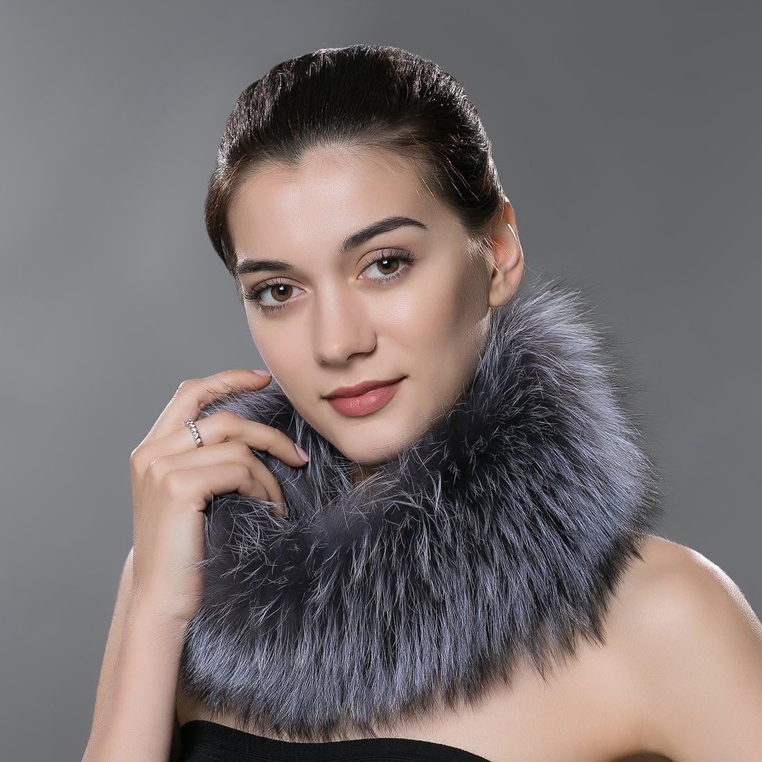 URSFUR Women Winter Scarf Warm Real Fox Neck Wrap Collar Cowl