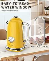Vista 6 de Harriet Electric Kettle, 1.8L Retro Electric Tea Kettle with Thermometer, 1500W Stainless Steel Hot Water Kettle Electric with LED Indicator, Fast