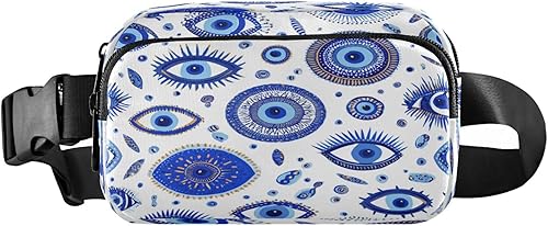 Miniatura 25 de Riñonera con patrón de lunares rojos y blancos para mujeres y hombres, cangurera pequeña, bolsa cruzada para exteriores, senderismo, correr, viajes,