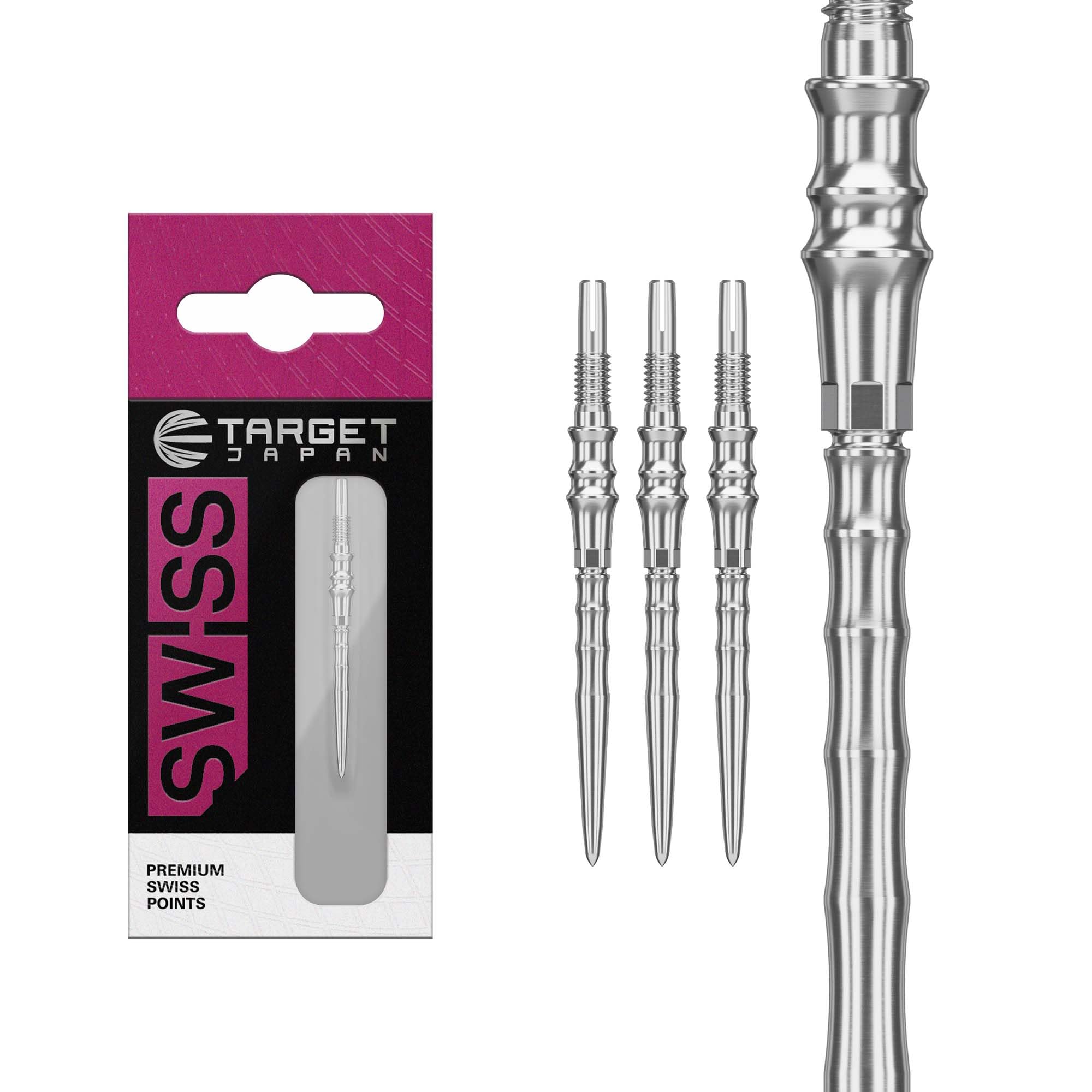 Target Japan Premium Swiss Points, 3 Pack Set of Tips 30MM – Silver | Change Dart Points, Spare Tips, Professional Darts Accessories