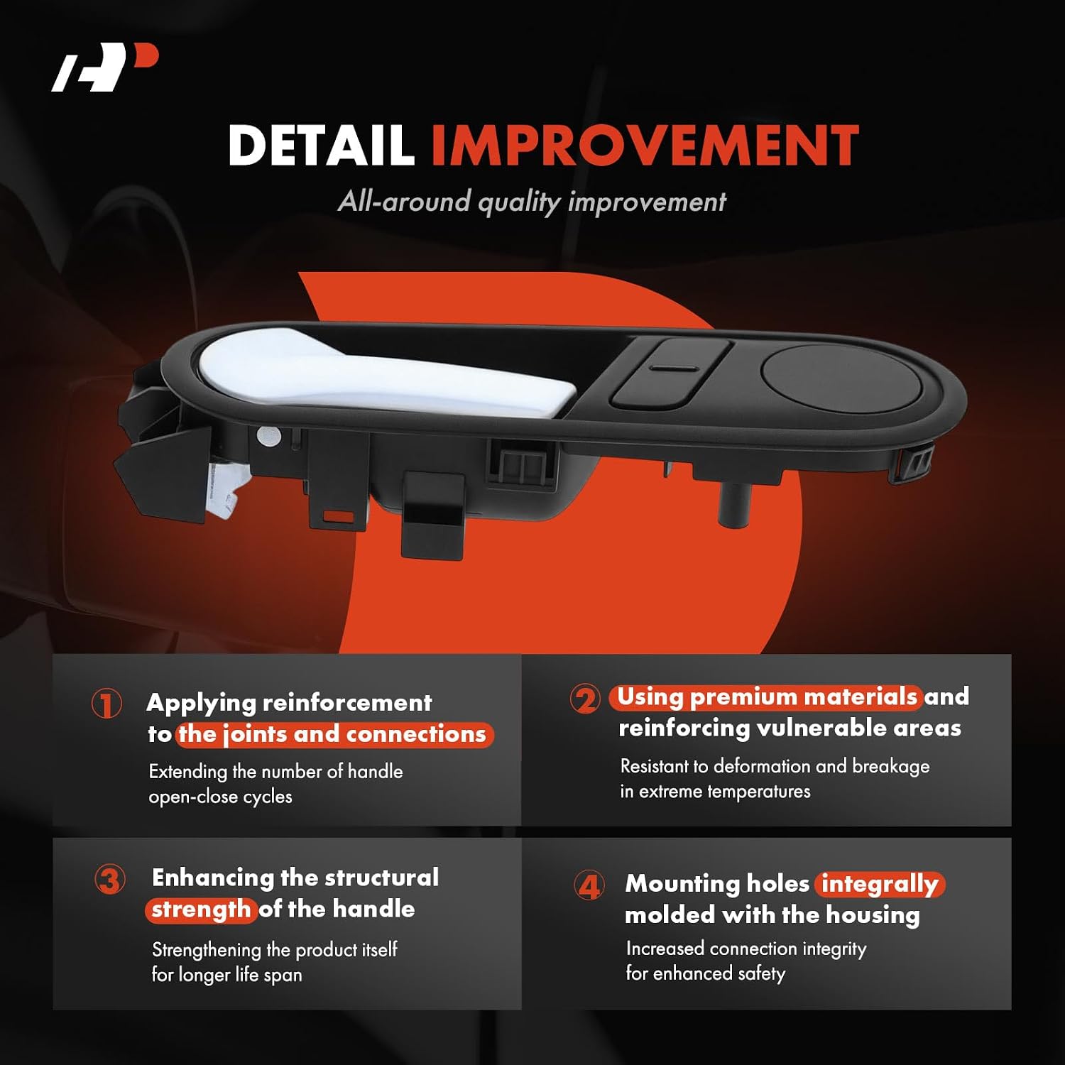 A-Premium Front Left Driver Side Interior Door Handle Compatible with Volkswagen Beetle 2012 2013 2014 2015, Black Housing with Silver Lever