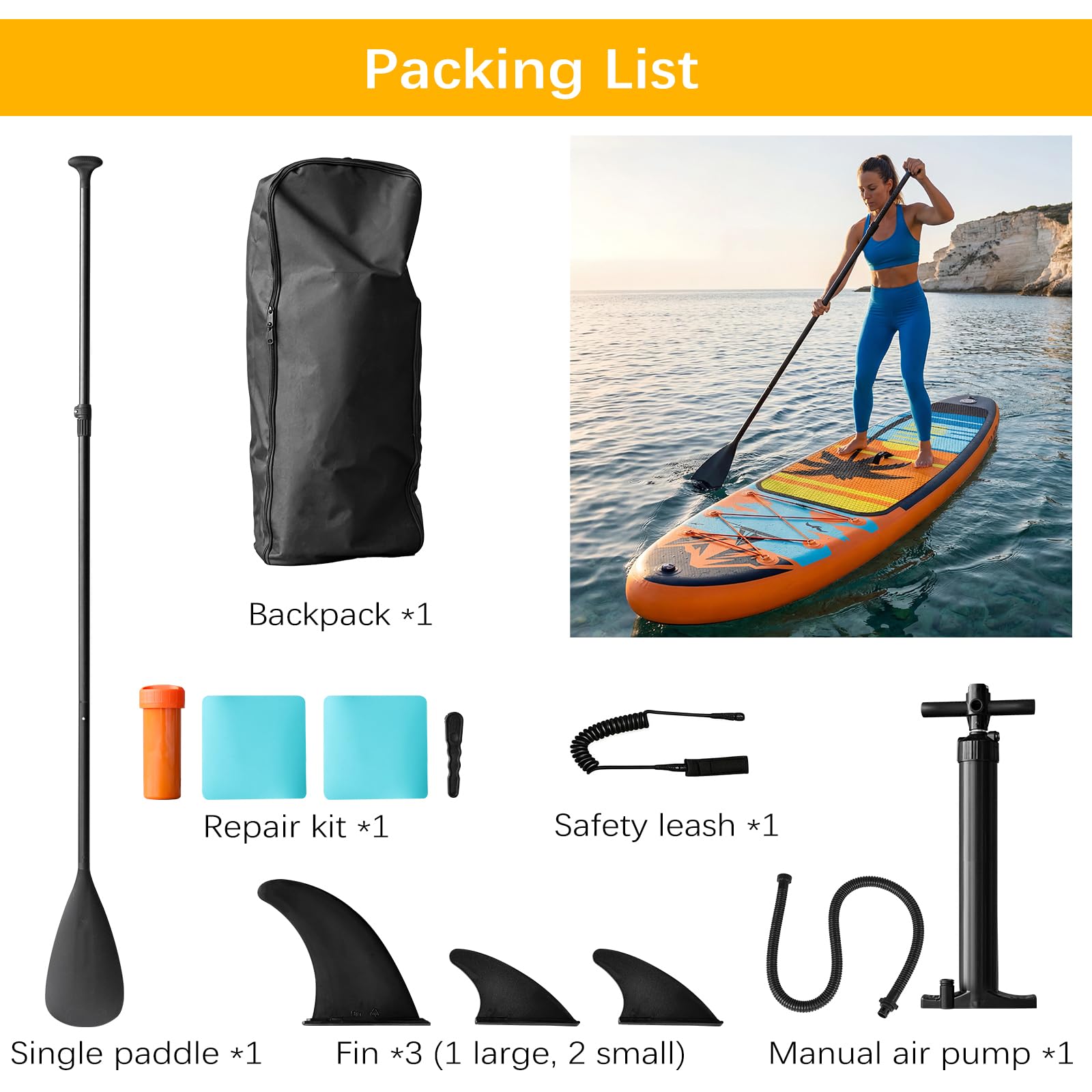 Tavola Da Surf Gonfiabile Adulto,320CM Gonfiabili Sup con Accessori: Pagaia, Pompa,Pinne di Pesce *3,Capacità Carico di 135 KG,Plus Tavola Sup Per Adatto Surfisti Tutti i Livelli