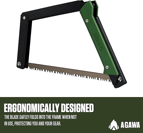 Vista 11 de AGAWA BOREAL - Sierra plegable de 15 a 15 pulgadas con hoja de sierra multiusos, equipo de campamento para senderismo, pesca, caza, bushcraft y kit