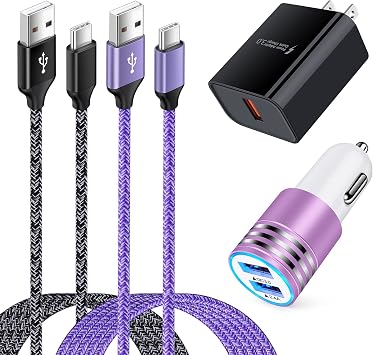 USB Type C Fast Charging Charger Compatible for Samsung Galaxy S25FE S24FE A17 A16 A56 A36 A26 A23 S25 Ultra S25 Plus A35 A55 A07 S25 Ultra S23 S22 Plus USB C Car Plug Charger Block C Charging Cable