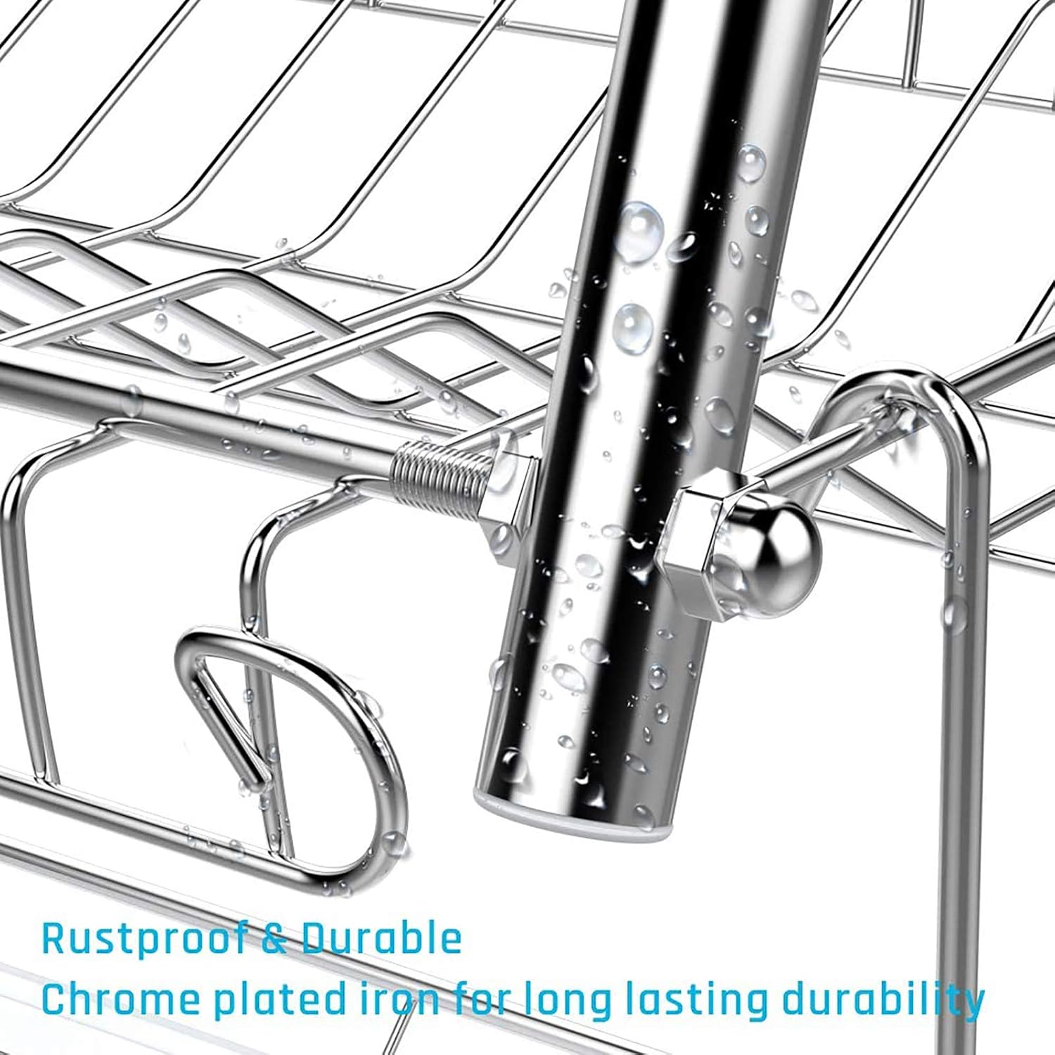 Cambond Dish Rack, 2 Tier Dish Drying Rack with Drain Board, Utensil Holder, Cutting Board Holder, Rustproof Dish Drainer for Kitchen Countertop