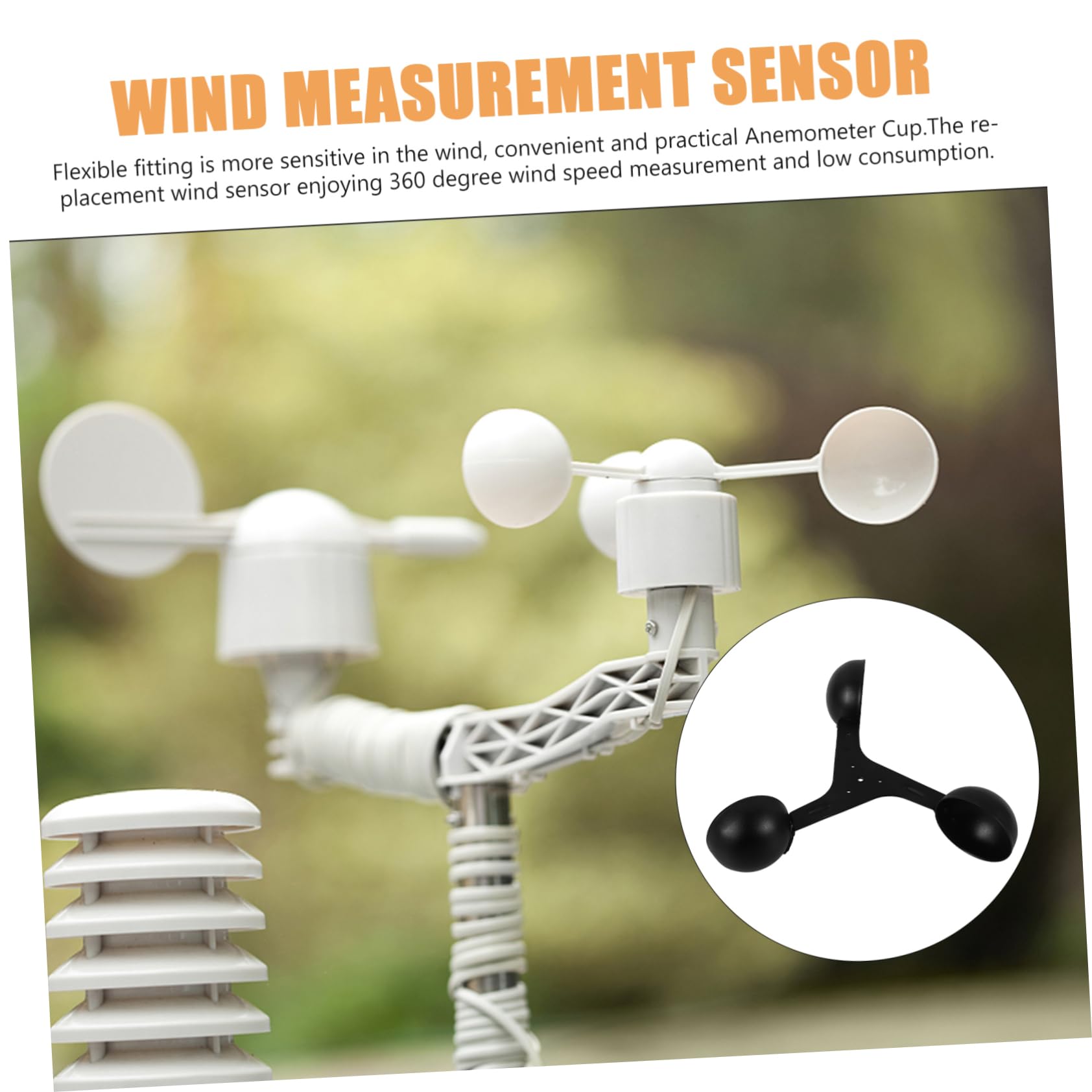 Yardenfun Anemometer Windbecher für Windmessung Ersatz Windgeschwindigkeitsbecher für Anemometer Präziser Windsensor Windmessung Cup für Luftstrommessung Wind Gauge Cup
