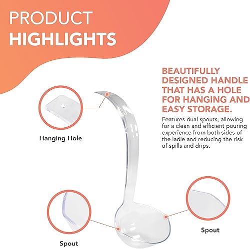 Miniatura 3 de Party Essentials N512 - Cuenco de plástico duro para ponche/cucharón para servir, 1 unidad, transparente (paquete de 2)