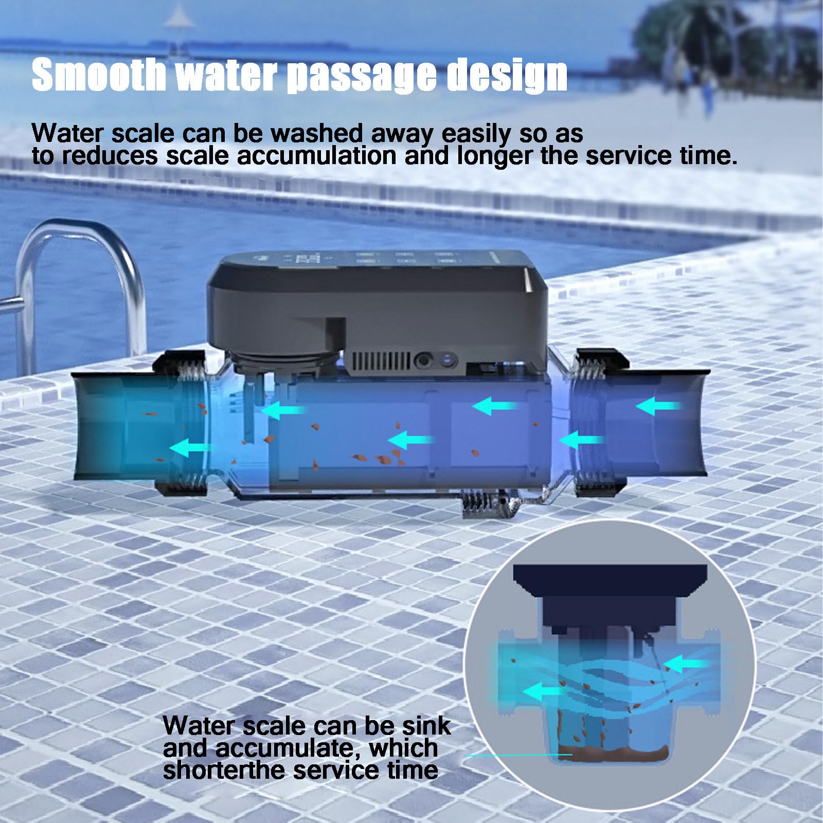 Système d'Électrolyse Au Sel pour Piscines, Générateur De Chlore Au Sel De Grande Capacité, Électrolyseur Au Sel avec Panneau Numérique Intelligent,withoutAPPcontrol-50g/h(40K~60K)