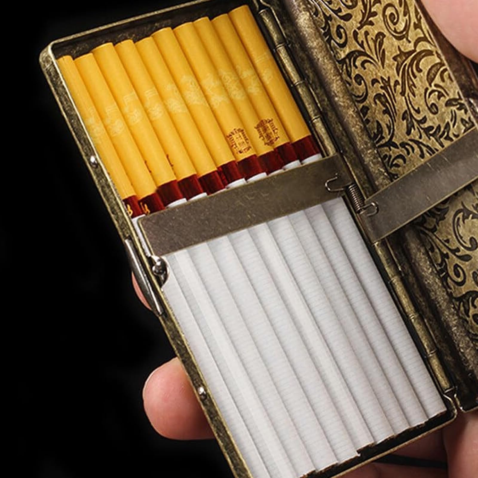 cigarette tin for roll ups amazon Cigarette Case for Roll Ups, Tobacco Tins for Men, Cigarette Tin for Roll  Ups, Portable Vintage Elegant Metal Cigarette Box, Tobacco Tin for Women  Can Holds 20pcs Cigarettes (Gold) : Amazon.co.uk: Business,