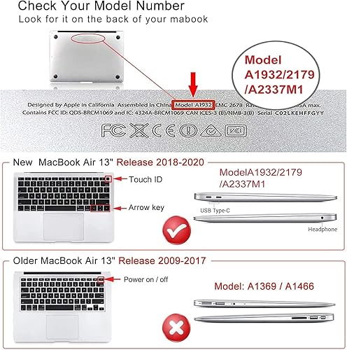 Miniatura 2 de iCasso Funda para MacBook Air de 13 pulgadas 2021, 2020-2018 M1A2337A2179A1932 con pantalla Retina Touch ID, bonita funda protectora rígida para