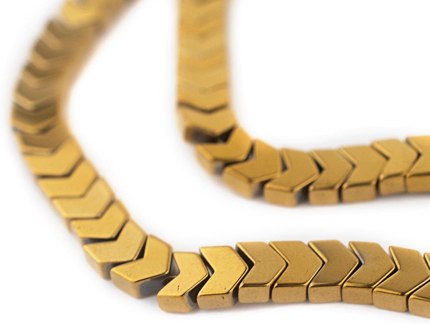 The Bead Chest Brass Flat Interlocking Snake Beads (6mm)