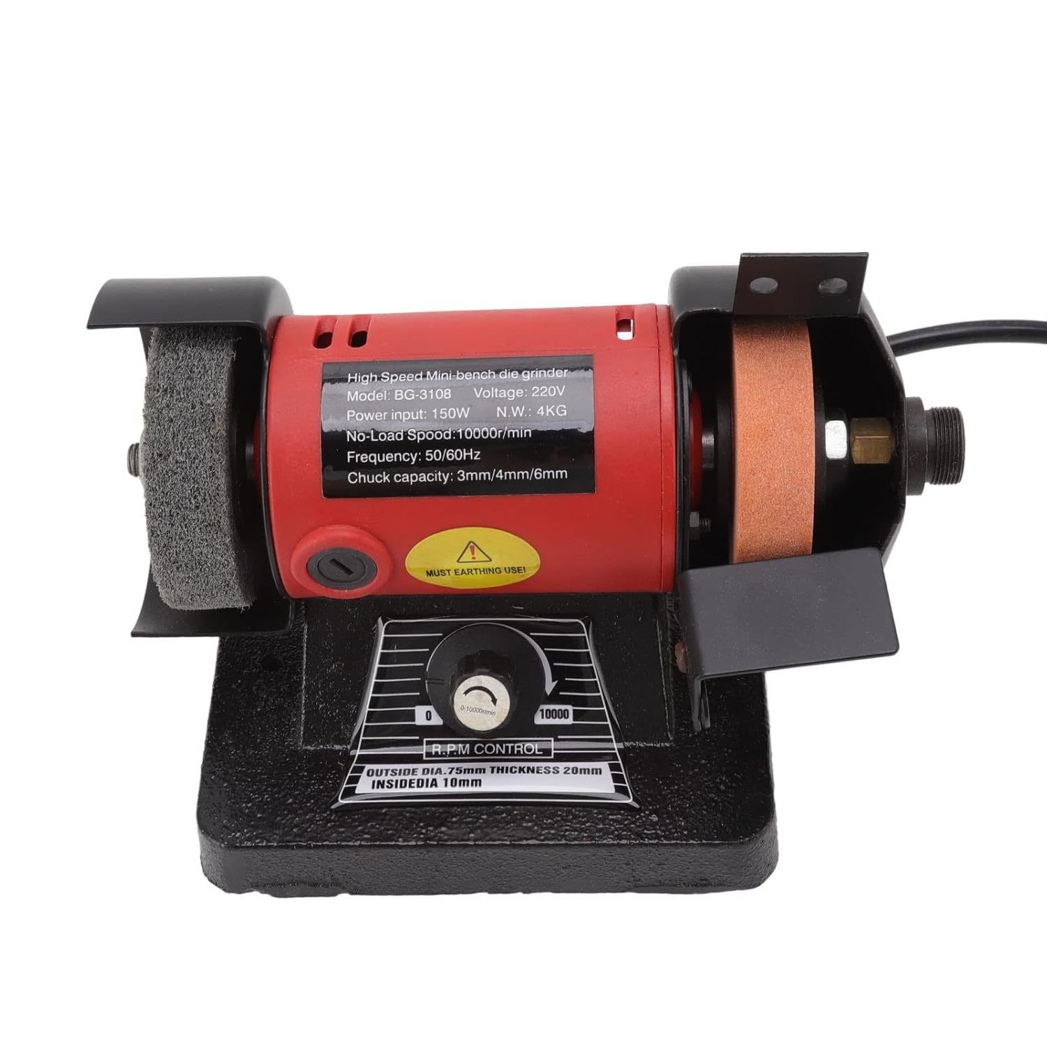 Mini Bench Grinder, Bench Grinder Versatile Electric 220V 150W with Accessories for Carving (EU