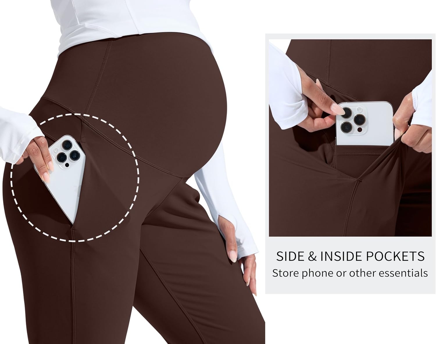 Mama Land Women's Maternity Jogger Over The Belly Stretchy Pregnancy Pants with Pockets Workout Pants for All Trimesters - Image 4