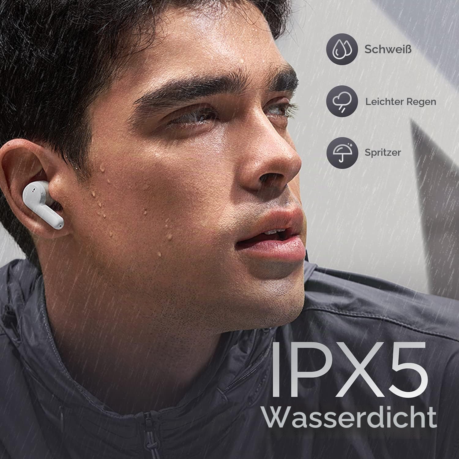 Amazfit Powerbuds Pro Sport Kopfhörer Bluetooth kabellose Earbuds mit aktiver Noise Cancelling, Herzfrequenzüberwachung, Fitnesstracking, 4 Modi, 6 Mikrofonen, 30H Spielzeit, Weiß, Normal
