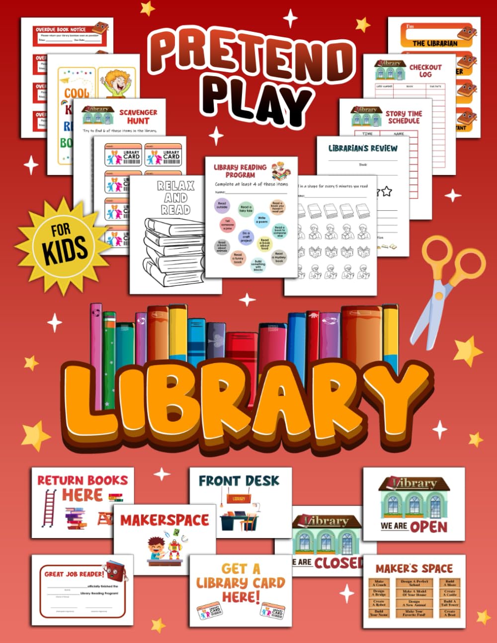 Pretend Play Library For Kids: Encourages imaginative play, Enhances literacy skills, and introduces basic library functions!