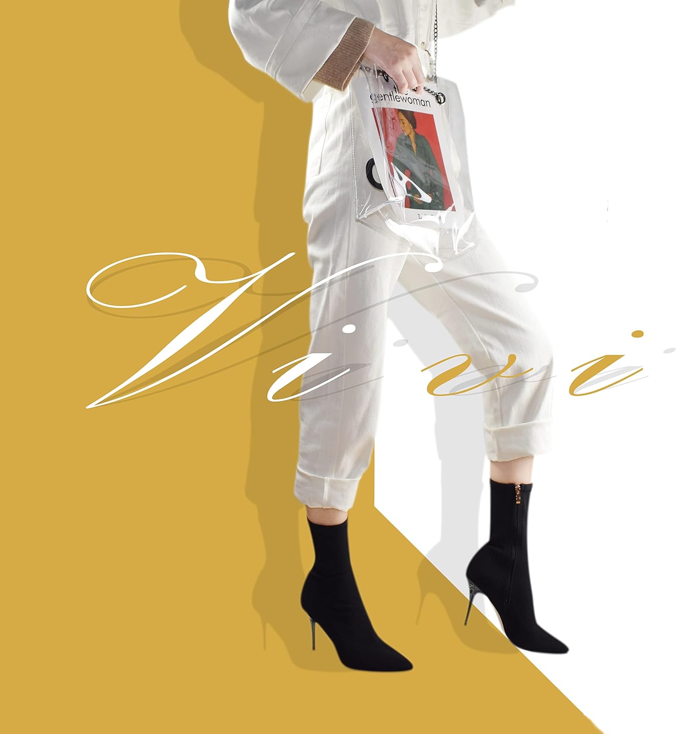 vivianly Women's Sexy Pointy Toe Stiletto Heels Ankle Boots Printed Stretchy Sock Booties - Image 8