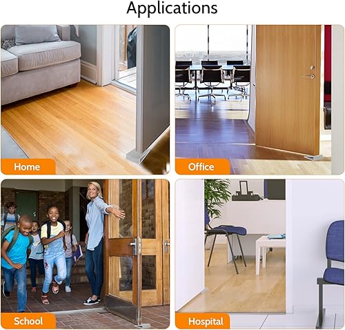 Vista 27 de Topes de puerta patentados originales para la parte inferior de la puerta, tope de puerta de goma antideslizante, cuña de puertas para alfombras