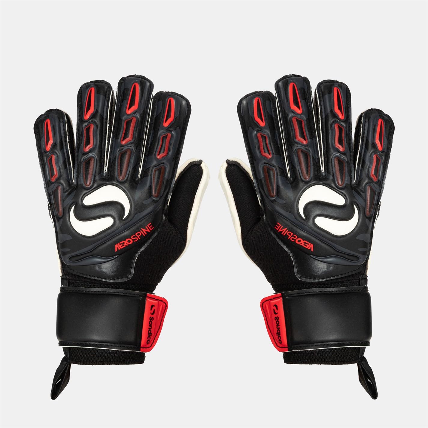 Sondico Kids AeroSpine Junior Goalkeeper Gloves Breathable Black/red 6