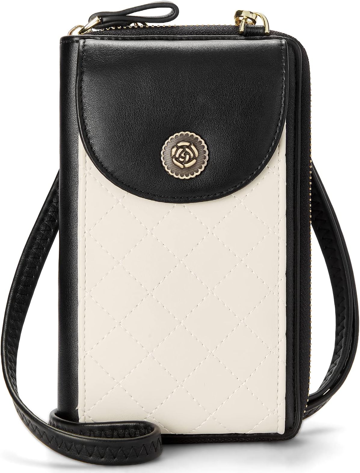 BROMEN Small Cell Phone Purse Crossbody Bags for Women Vegan Leather Wallet Purse with Credit Card Holder