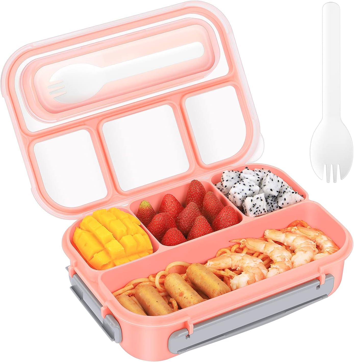 Bento Boxes for Adults,1300ML Bento Lunch Box For Kids,Versatile 4 Compartment Food Storage Box，Microwave & Dishwasher & Freezer Safe, BPA Free (Blue): Home & Kitchen
