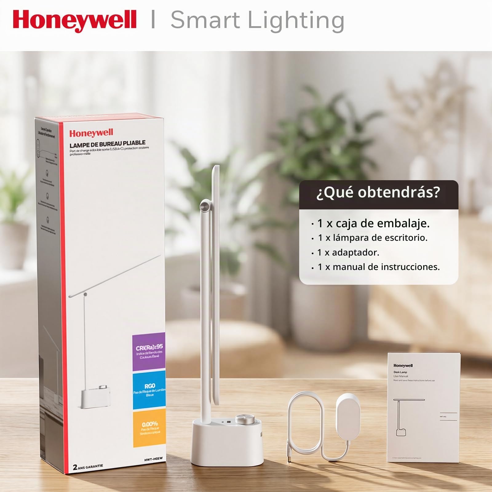 Honeywell Lámpara de Escritorio,Lámparas de Escritorio Blancas para Oficina
