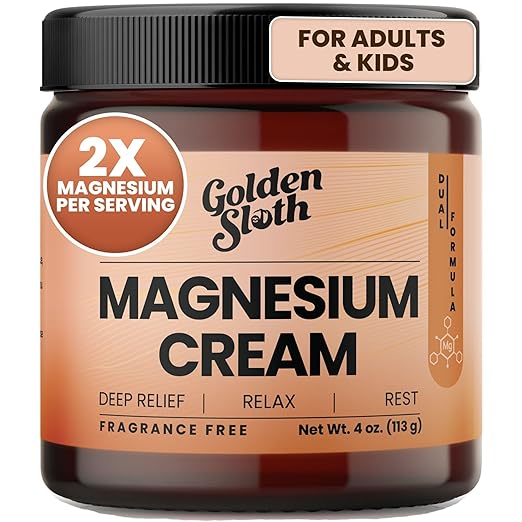 Magnesium Lotion for Sleep, Muscle Soreness & Cramps Relief - Unscented - For Kids & Adults - 2 Types of Magnesium, Made in USA, All-Natural - Calming Magnesium Cream