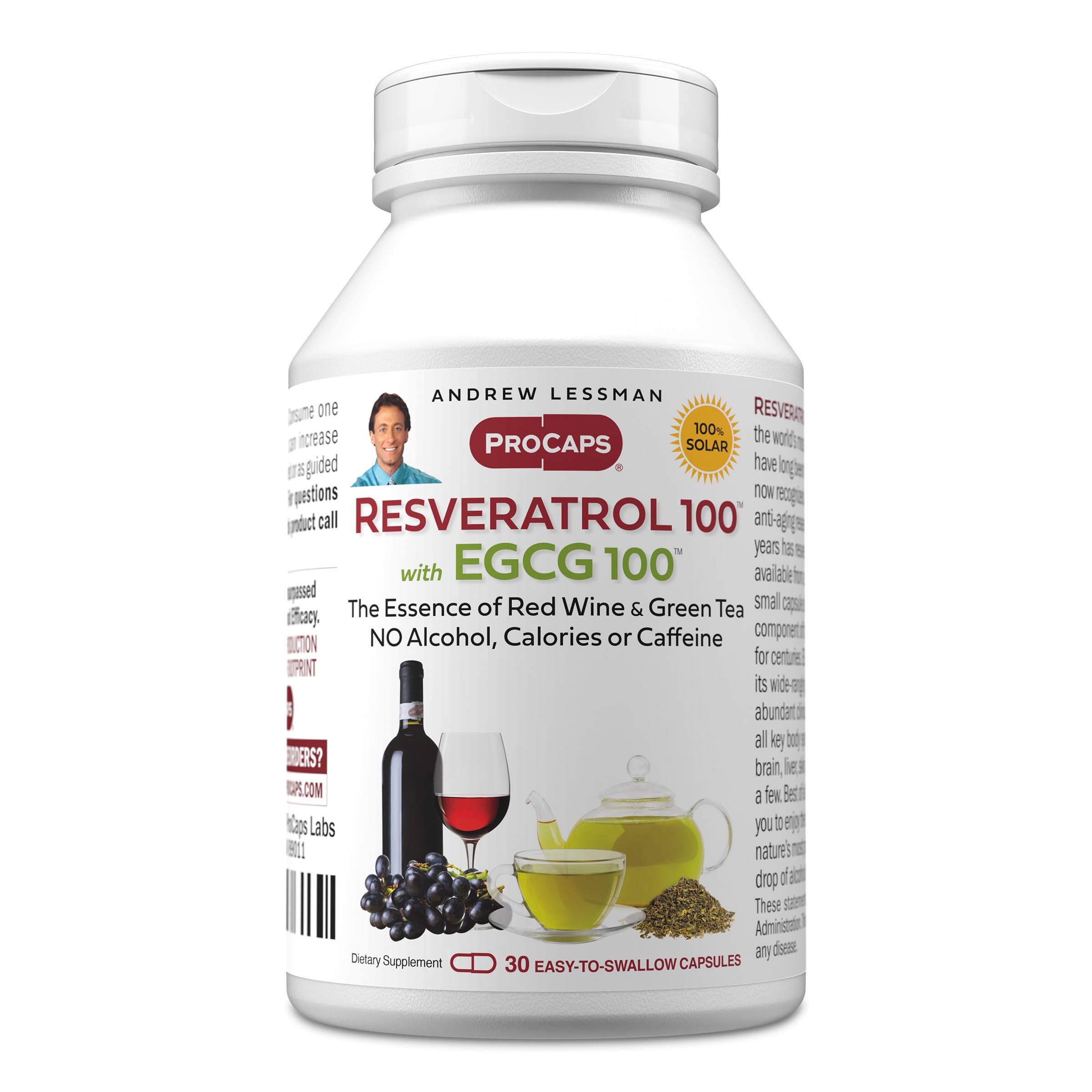 ANDREW LESSMAN ProCaps Resveratrol 100 + EGCG 100, 30 Capsules 30 Count (Pack of 1)