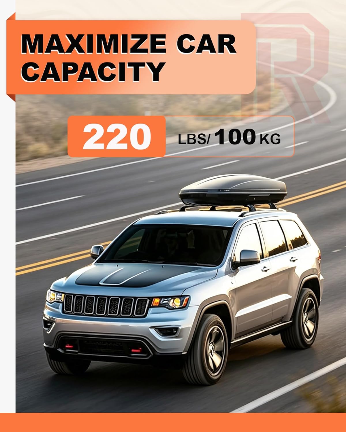220lbs Upgraded Grand Cherokee Roof Rack Cross Bars Compatible with Grand Cherokee Altitude & SRT & Trackhawk with Roof Black Moldings 2011-2021, Heavy Duty Aluminum Anti-Corrosion Crossbars