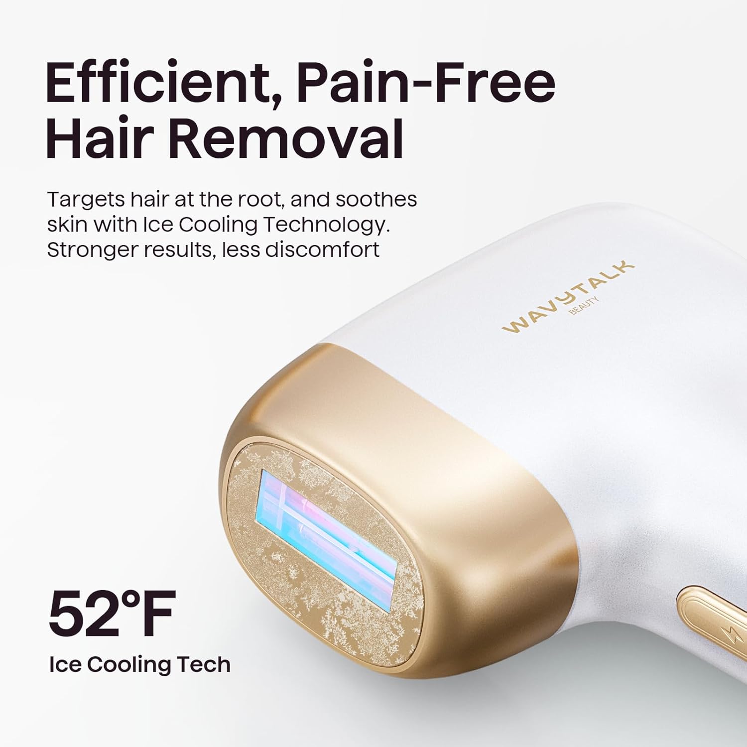Wavytalk IPL Hair Removal Device, Bare It for Face Body Bikini – Long-Lasting Result & Painless,Full Body in 12 Mins with 24J Dual-Pulse & Ice Cooling, At-Home Use for Women and Men, Corded, White