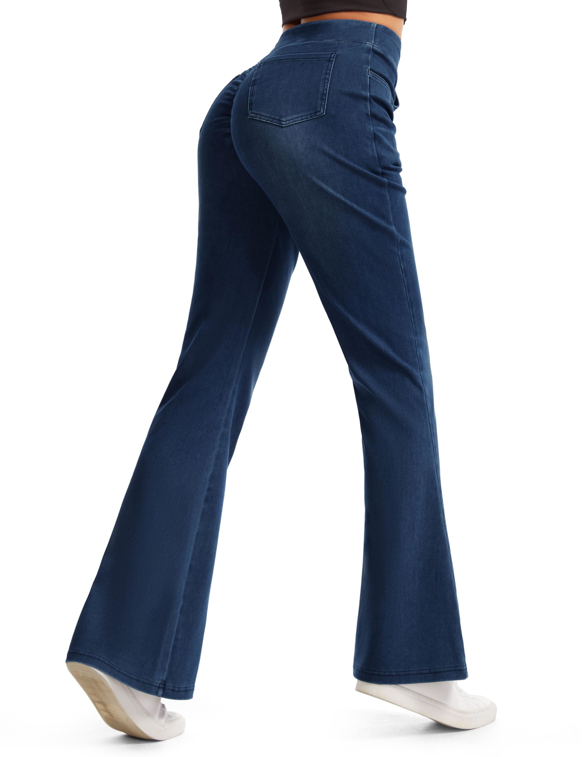 THE GYM PEOPLE Damskie dżinsy Scrunch Butt Bootcut Stretch Flared