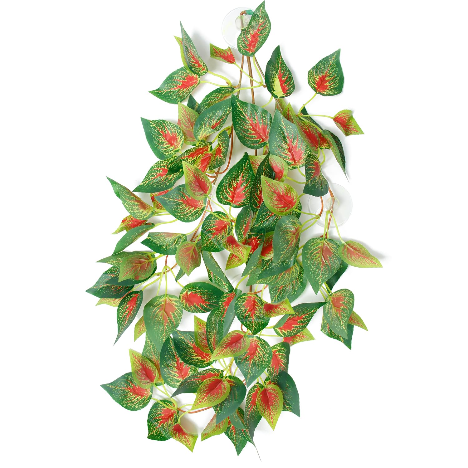Aquarium Decorations Artificial Fake Plastic Water Grass Plants for Fish Tank Aquarium Decor - Hanging Plants (Red Inside Leaves, 20INCH)
