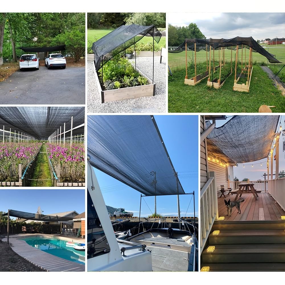 7,6 x 9,1 m zewnętrzna siatka chroniąca przed promieniowaniem UV z aluminiowymi przelotkami, siatka ogrodowa, do szklarni i drobiu, skuteczna blokada światła słonecznego i solut chłodzący