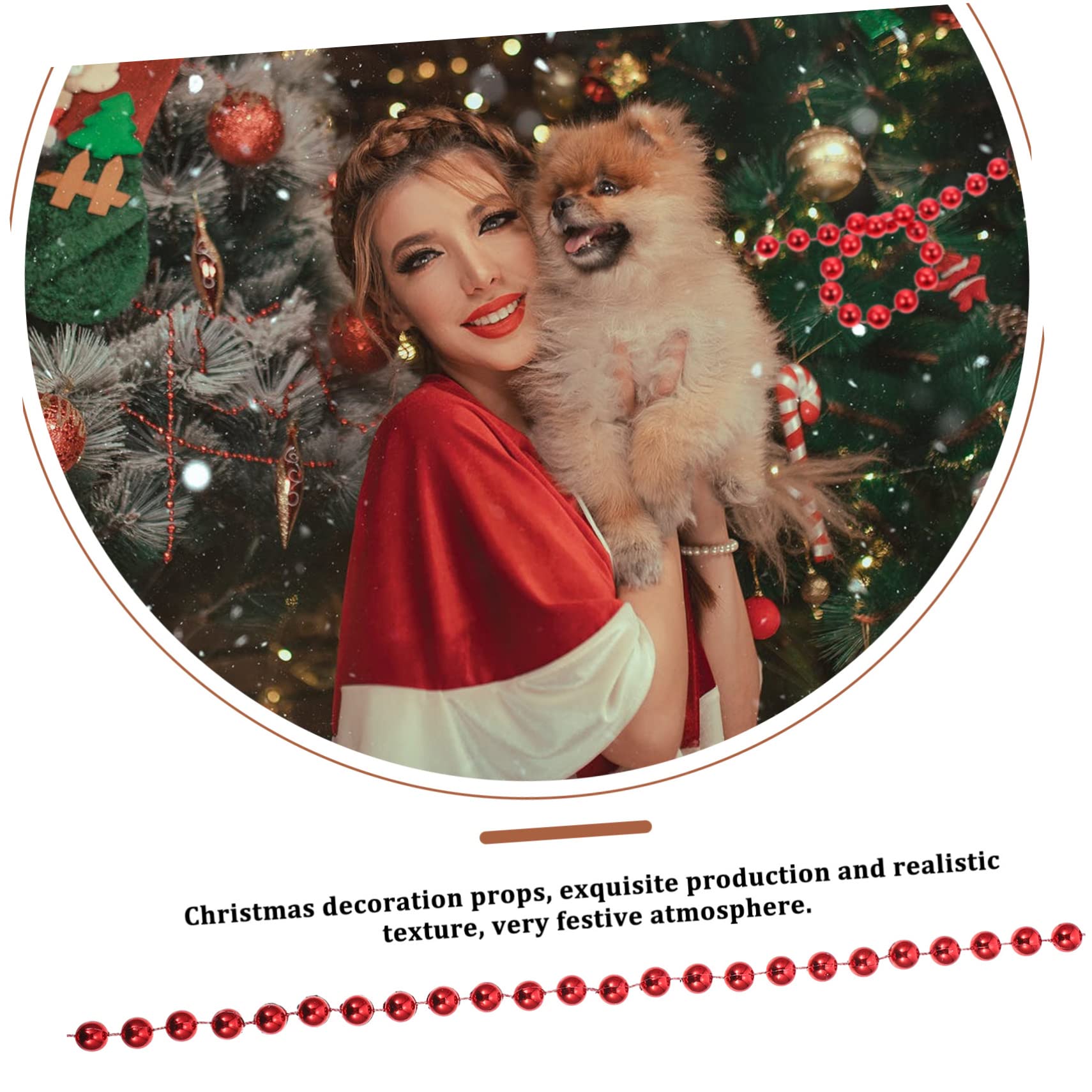 Zerodeko 3pièces Guirlande de Perles de Noël pour Couronne Guirlande Décorative de Perles pour Sapin