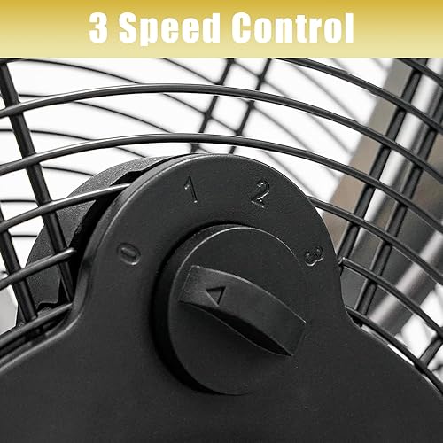 Miniatura 6 de HiCFM Ventilador de pedestal inclinable de 20 pulgadas, ventilador de pie de alta velocidad de 4300 CFM de 3 velocidades con potente motor de 15 HP