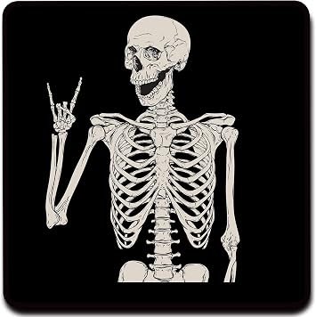 Premium Square Waterproof Mouse Pad - Non-Slip Rubber Base, 9x9 inches Skull and Bones