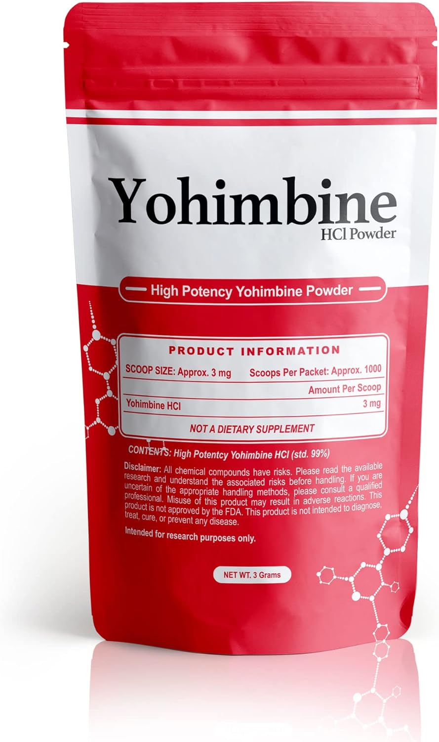 BulkStimulants Yohimbine HCl Powder 3mg per Scoop 1000