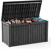 Vista 41 de DRATO Cajas de terraza, caja de almacenamiento al aire libre de 30 galones para cojín de patio, herramientas de jardín, impermeable y resistente a